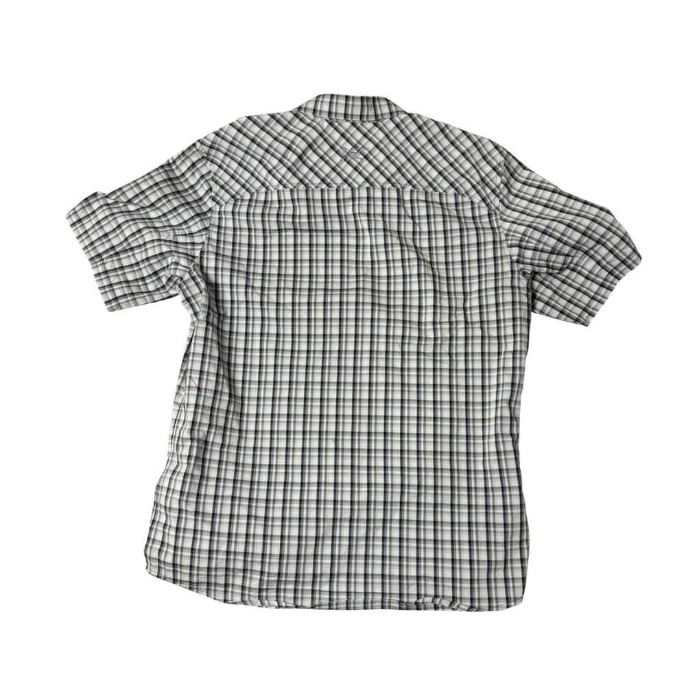 Arcteryx Mens Medium Gray Black Plaid Short Sleeve Button Down Shirt Casual - Picture 6 of 6